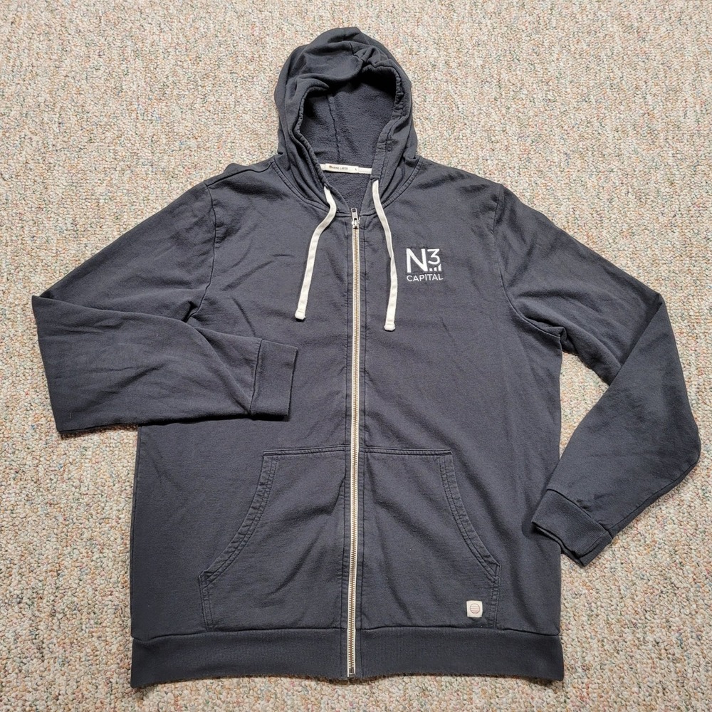 Marine Layer Afternoon Hoodie Mens Large Gray Full Zip Logo Casual Soft Fleece